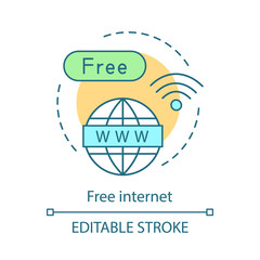 Free hotel internet concept icon