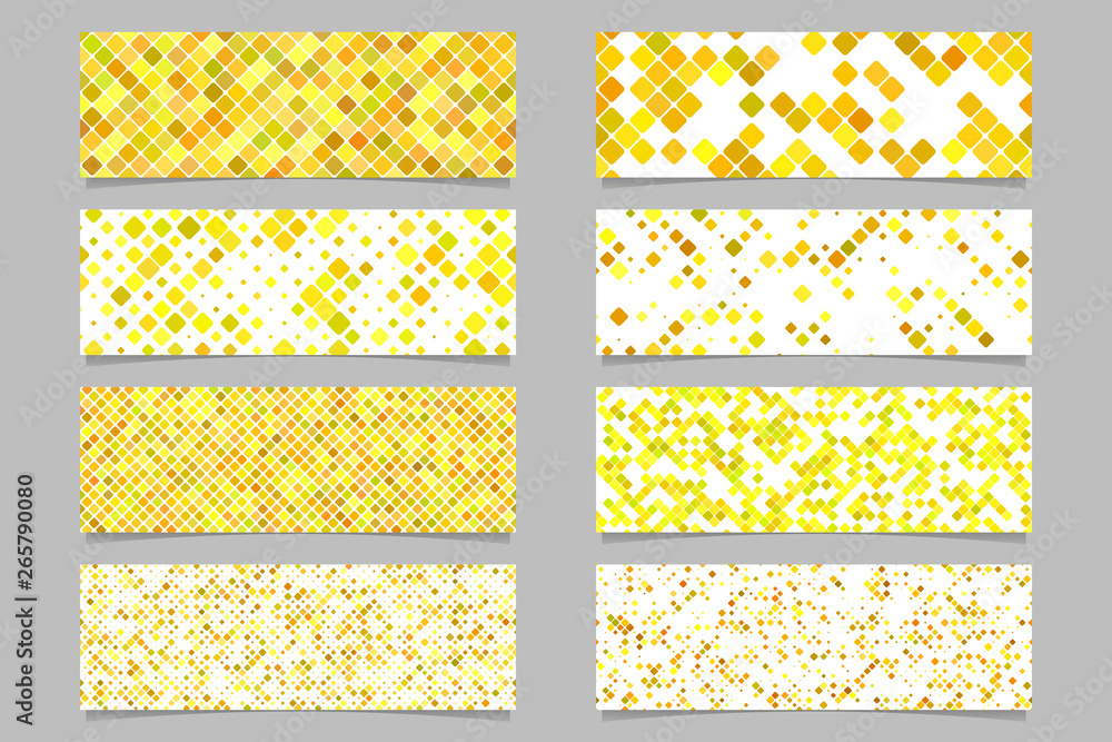 Poster abstract modern diagonal rounded square pattern banner background set