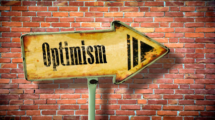 Fototapeta premium Street Sign to Optimism