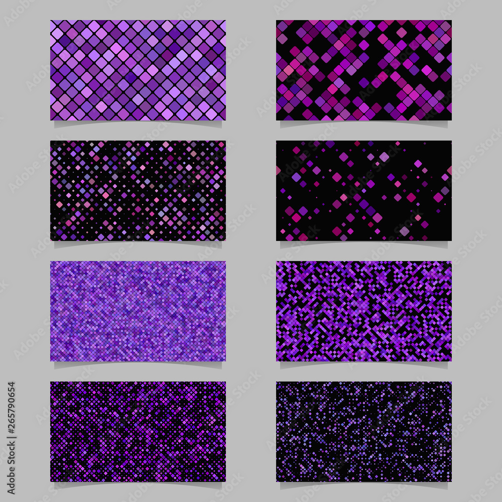 Poster abstract diagonal square pattern mosaic card background template set