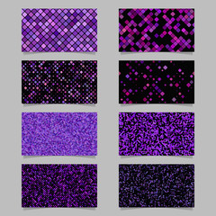 Abstract diagonal square pattern mosaic card background template set