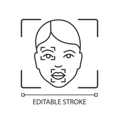 Face scanning procedure linear icon