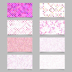 Abstract dot pattern card background template set
