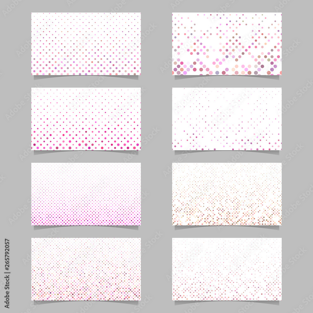 Poster abstract dot pattern card background template set - vector graphic