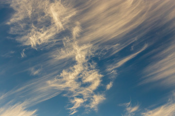 Clouds in the sky at sunset as a background