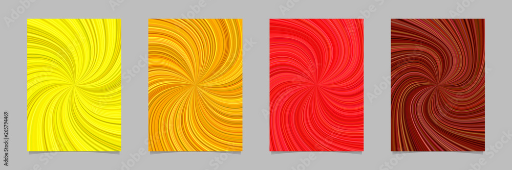 Poster swirl page background template set - vector stationery graphics with curved rays