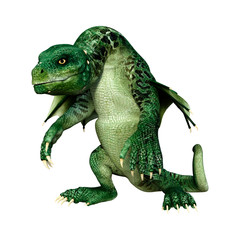 3D Rendering Fairy Tale Dragon on White