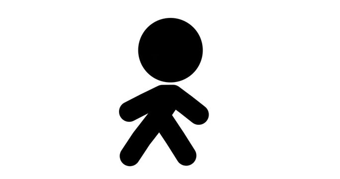 Loop animation of icon going, man walk cycle