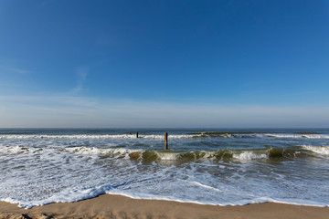 Close-Up to Domburg Beach at high Tide / Netherlands