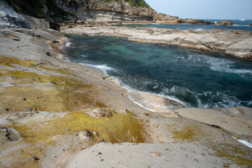 島根県の岩礁、浜　日本海