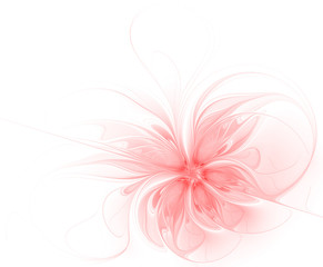 Fototapeta na wymiar Fractal coral flower on white background. Fantasy