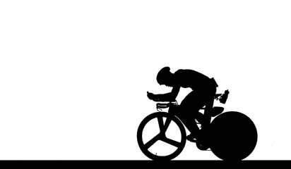 Obraz premium Cycling Silhouette on white background