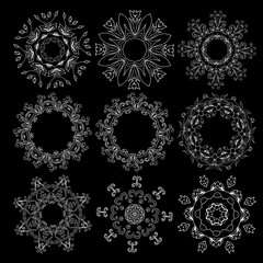 Beautiful ornamental rosettes set. For ethnic or tattoo design.