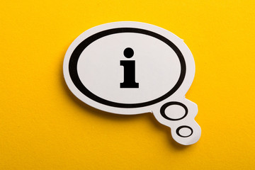 Information Sign Speech Bubble Isolated On Yellow Background