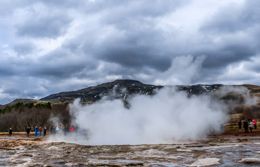 Haukadalur valley. Southwestern Iceland. Geysir area.