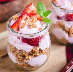 Yogurt Parfait With Fresh Strawberries