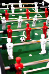 Foosball table soccer sport team football players