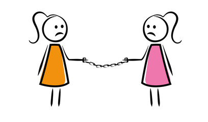 Frauen aneinander gekettet