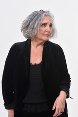 portrait of a  woman on white background