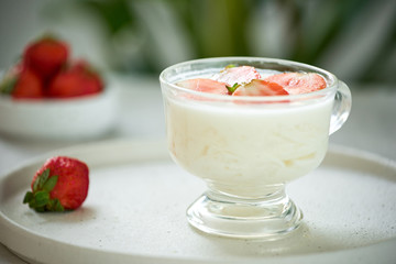 Yogurt with Fresh Organic strawberries