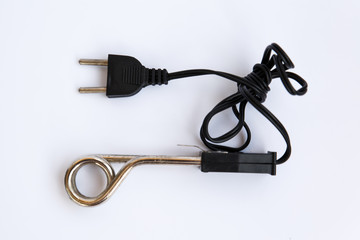 Electric heating element of spiral form. The heater is small in size from electricity