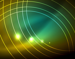 Shiny circles glowing abstract background