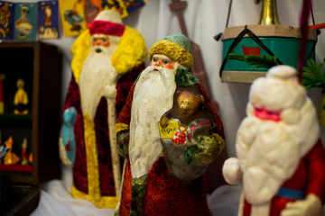 Old toy New Year's Santa Claus made in the Soviet Union in the USSR