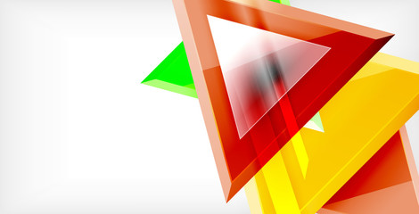 Glossy shiny triangles background