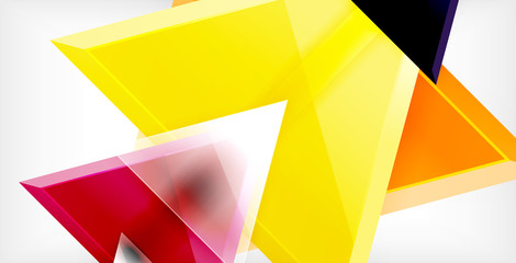 Glossy shiny triangles background