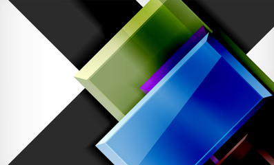 Bright colorful square shape blocks geometrical background