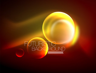 Vector glowing neon circles abstract background