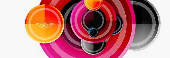 Fototapeta premium Circle geometric abstract background template for web banner, business presentation, branding, wallpaper