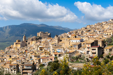 Fototapeta premium Old medieval village of Caccamo, Sicily island, Italy