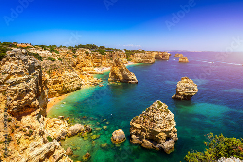 Praia Da Marinha Beautiful Beach Marinha In Algarve