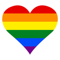 LGBT (Lesbian Gay Bisexual and Transgender) Pride Flag Rainbow Heart in Vector Illustration.