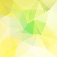 Geometric pattern, polygon triangles vector background in yellow, green, white tones. Illustration pattern