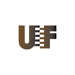 UF Initial Letter with Zip Logo Vector