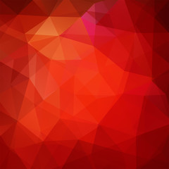 Fototapeta premium Abstract mosaic background. Triangle geometric background. Design elements. Vector illustration. Red, orange colors.