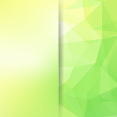 Abstract green mosaic background. Blur background. Triangle geometric background. Design elements. Vector illustration