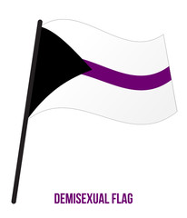 Demisexual Flag Waving Vector Illustration Designed with Correct Color Scheme