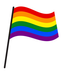 Rainbow Flag Commonly Known As Gay Pride Flag or LGBT Pride Flag (Lesbian, Gay, Bisexual & Transgender)
