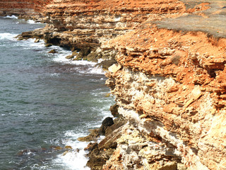 Sevastopol, Crimea - July 17, 2008: Wild and picturesque beach with stones on Crimean coast of...