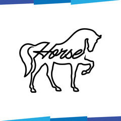 Horse Line Logo Vector template