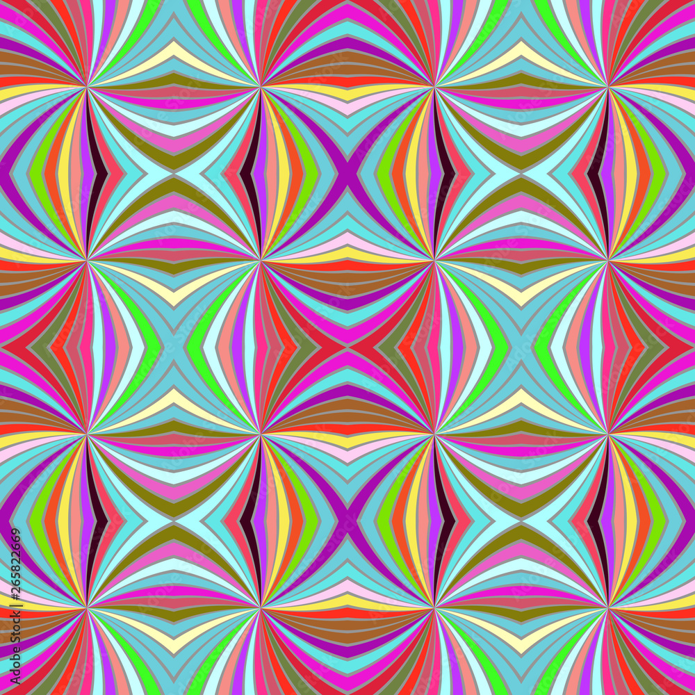 Poster colorful psychedelic seamless striped spiral vortex pattern background design