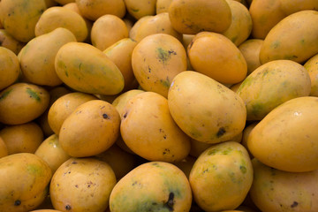 Organic mangoes in the market