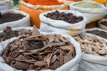 Cinnamon bark for sale at a local Indian market