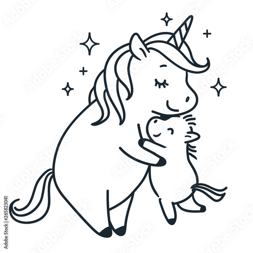 Mom And Baby Unicorn Coloring Pages Coloring And Drawing