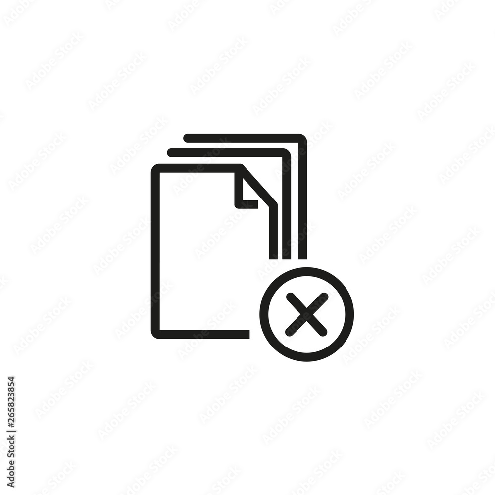 Poster rejected document line icon. cross, cancel, denial. assignment concept. can be used for topics like 