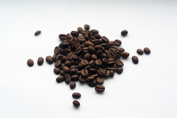 Coffee beans on white.