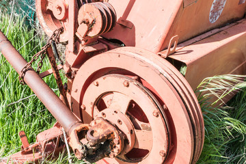 old agricultural machine abandons in field